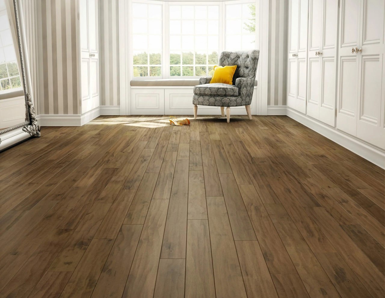 Laminate Flooring with Self-Leveling Base