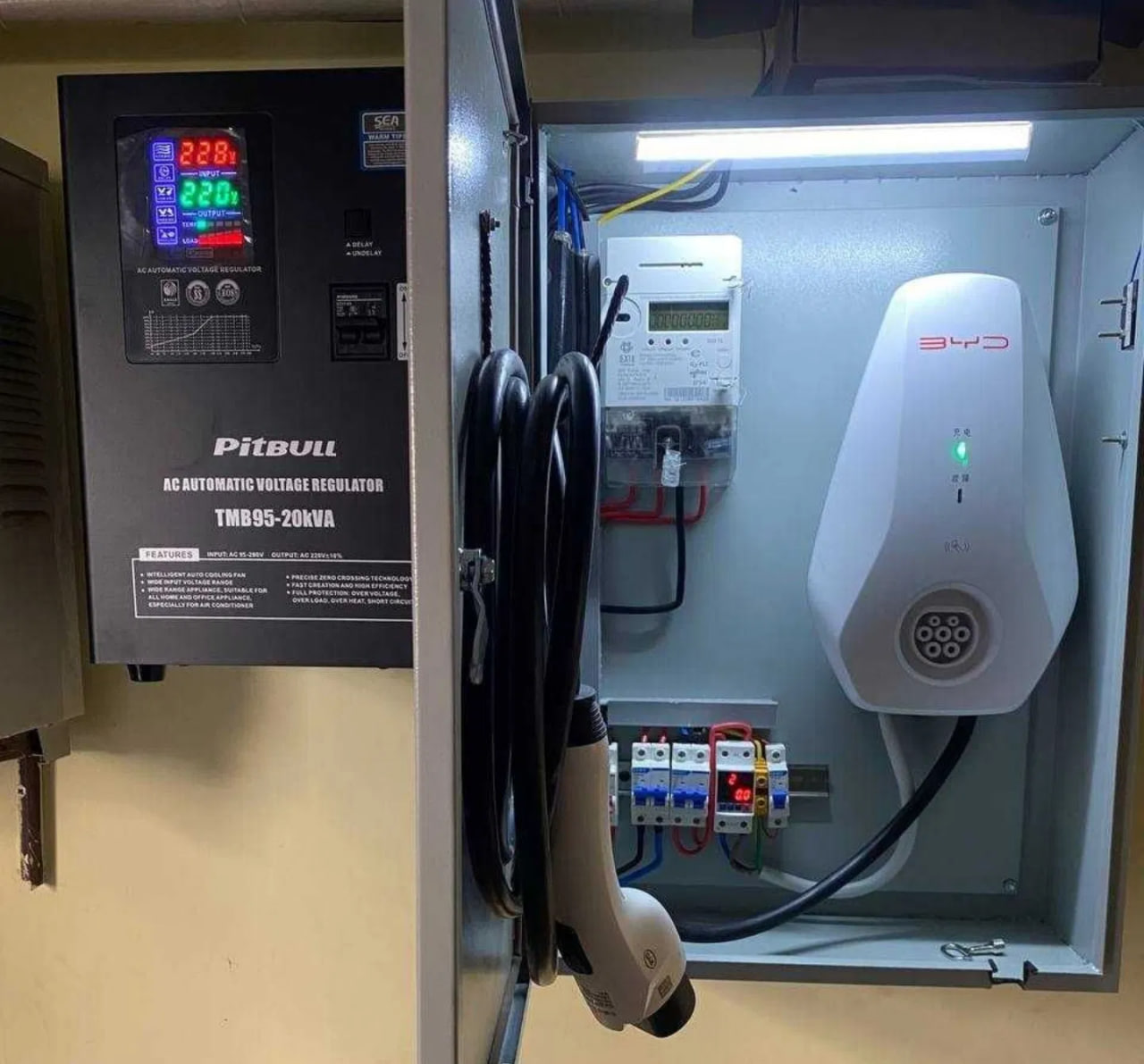 Установка зарядки для электромобиля