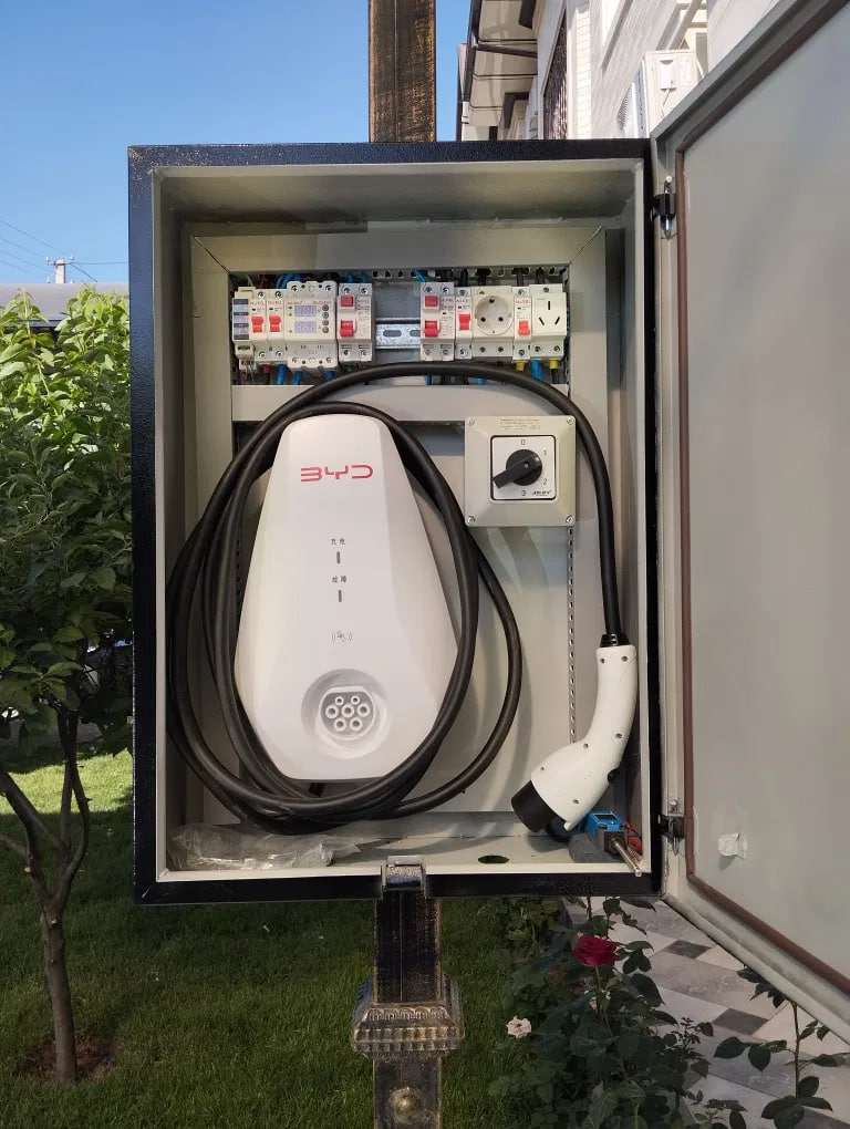 Установка зарядной станции для электромобиля