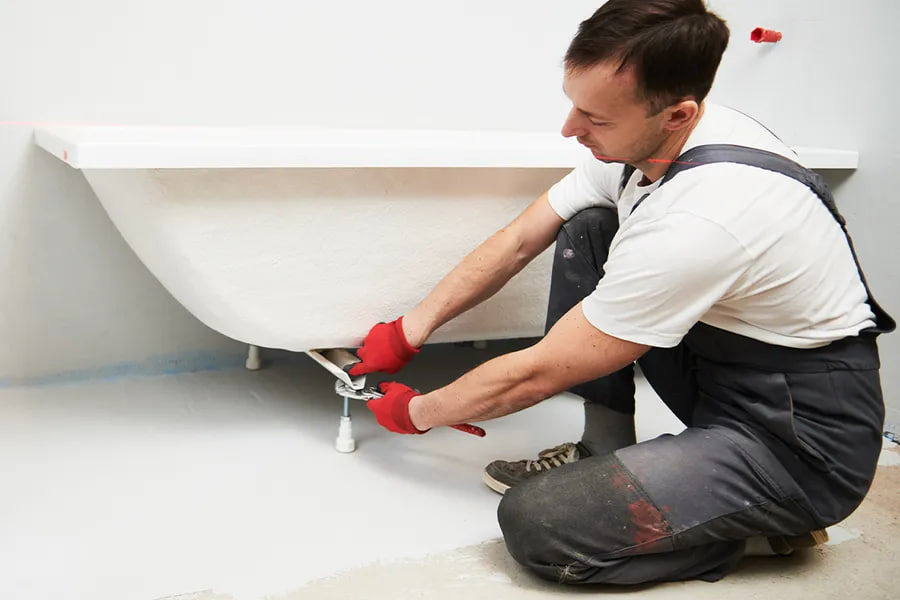 Установка ванны