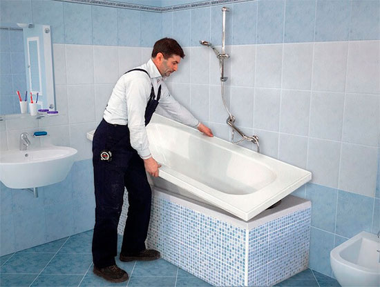 Установка ванны