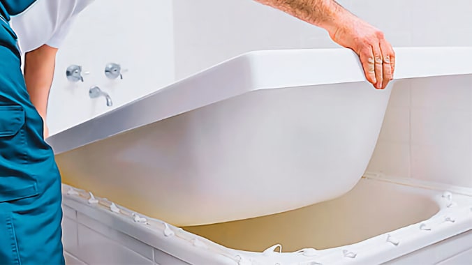 Установка ванны