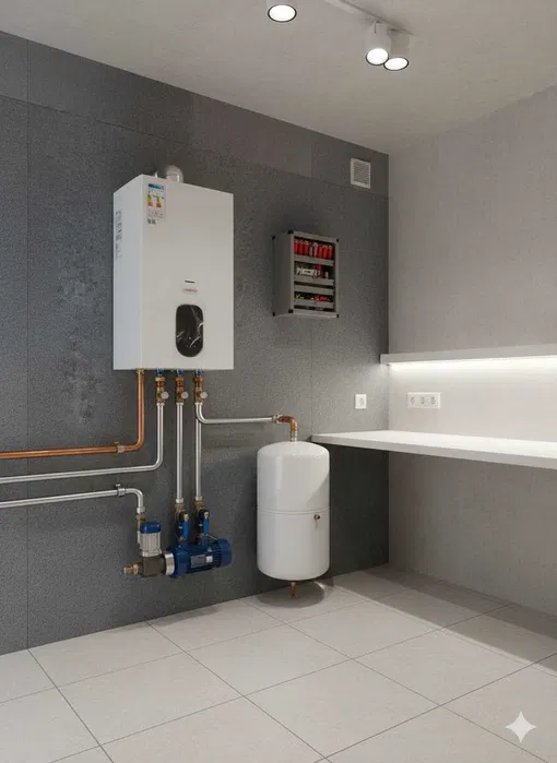 Установка котла