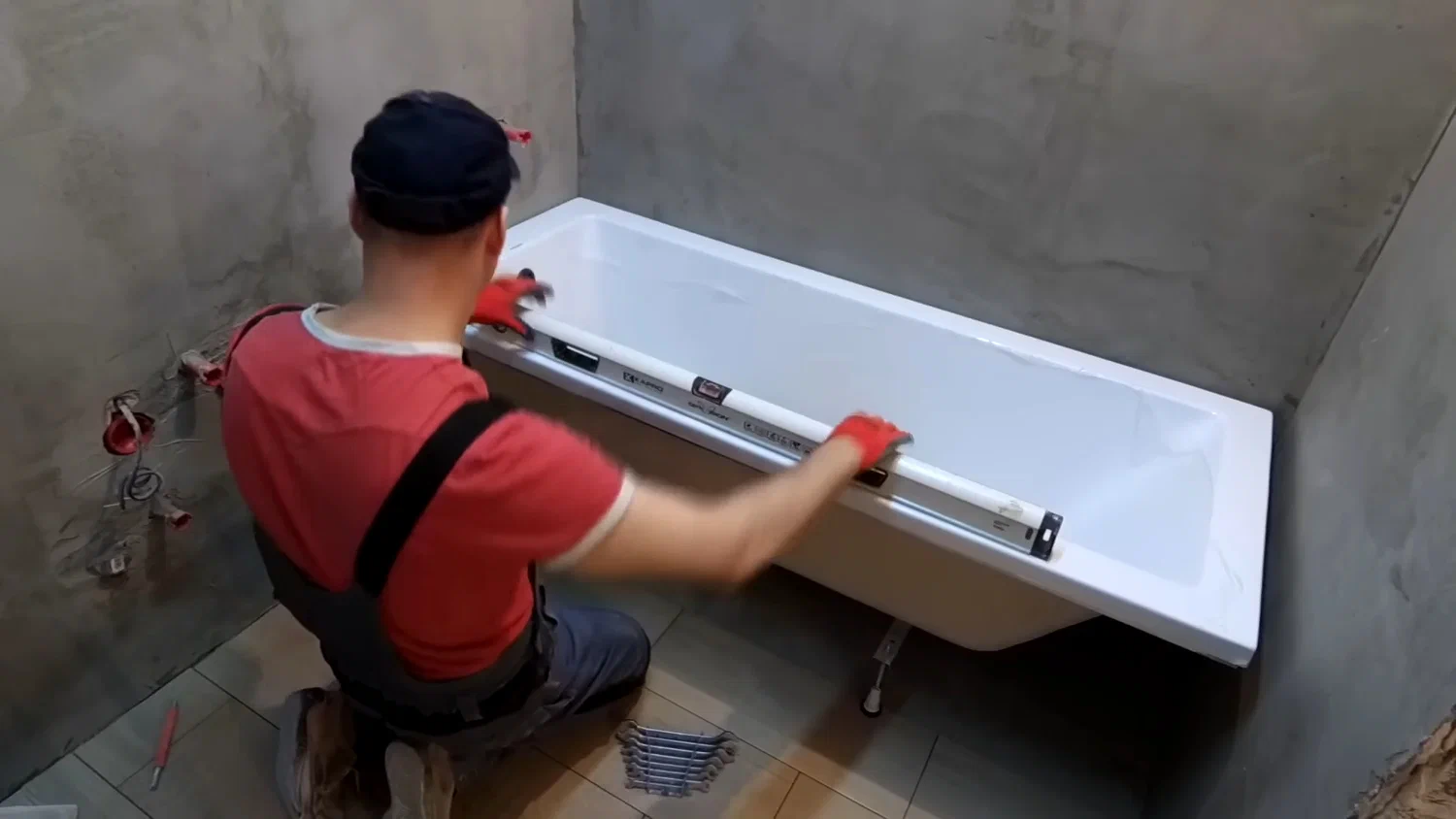 Установка ванны