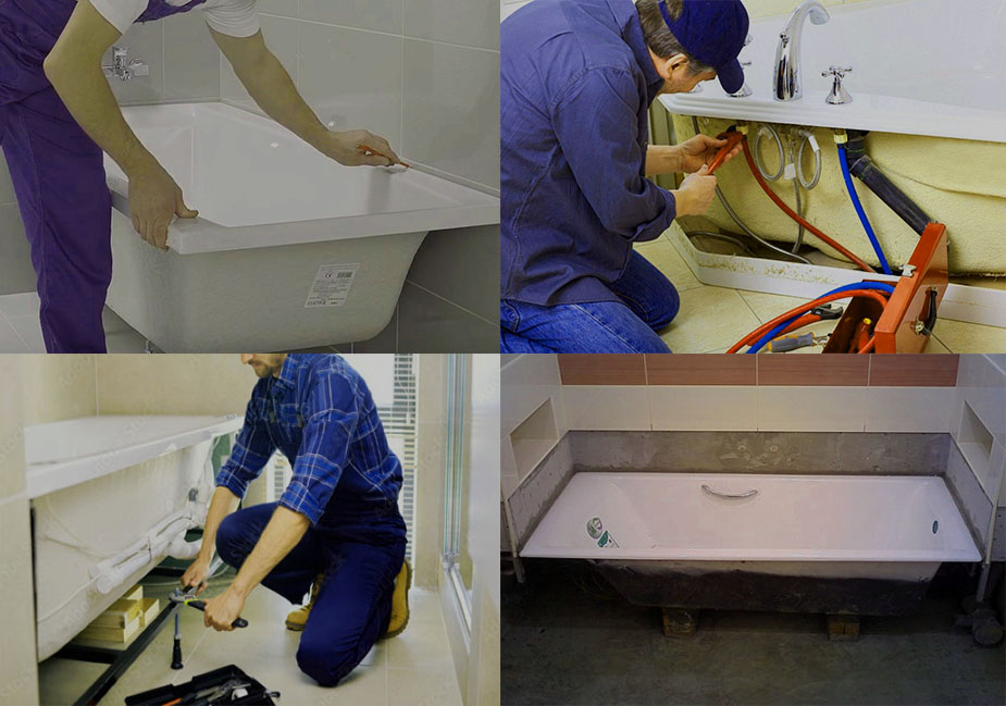 Установка ванны