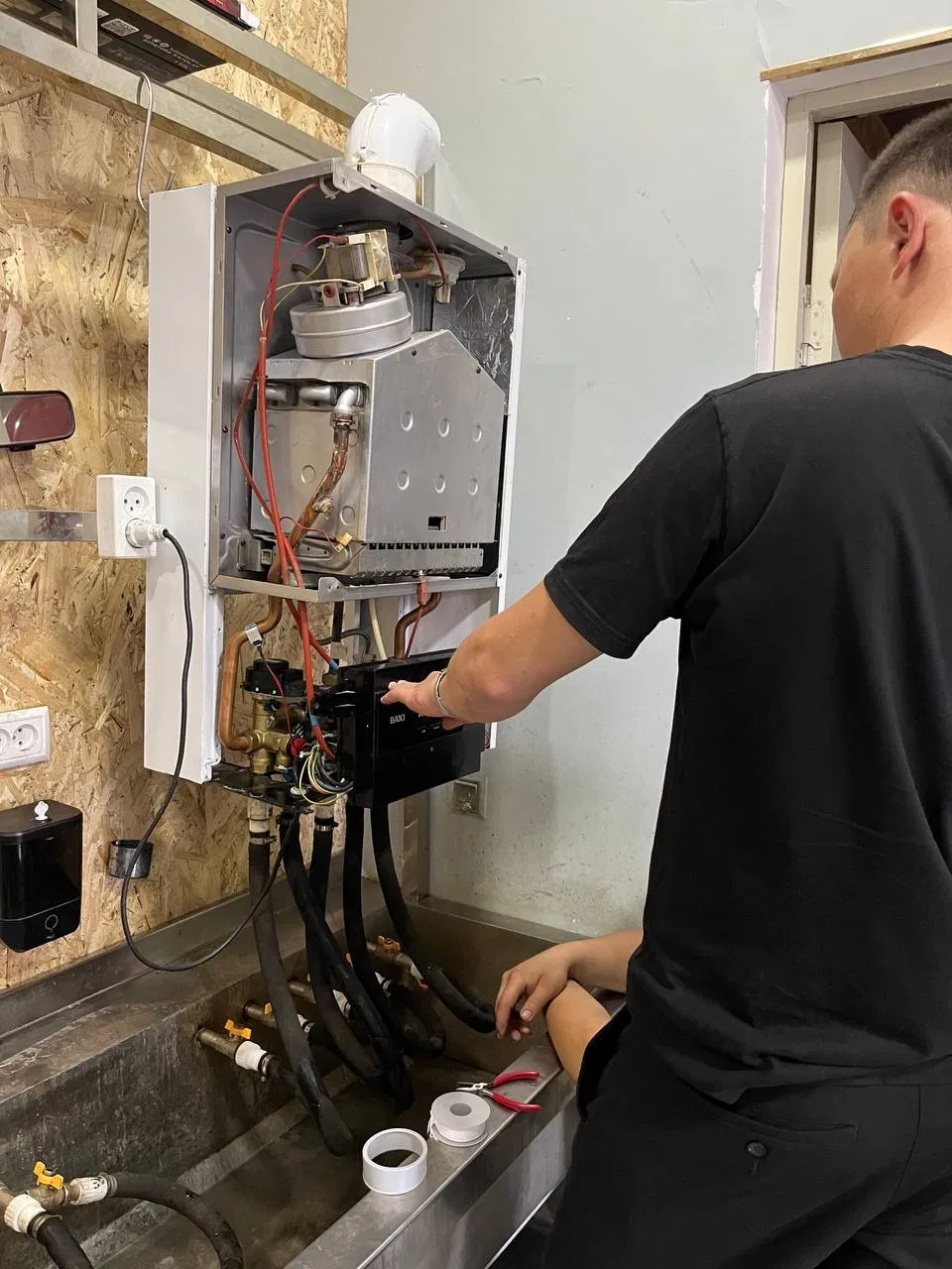 Установка котла