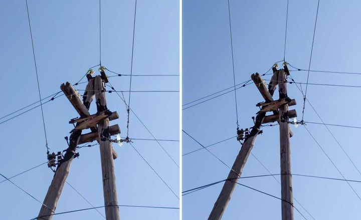 Подъём на электрический столб