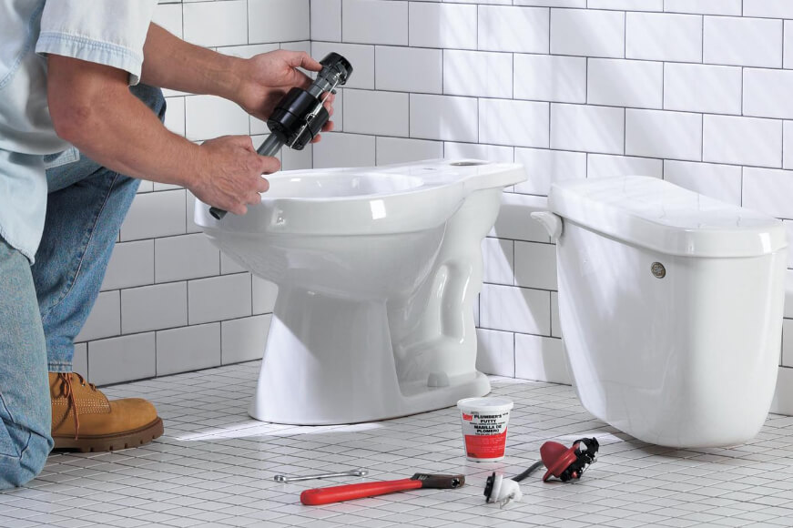 Установка унитаза